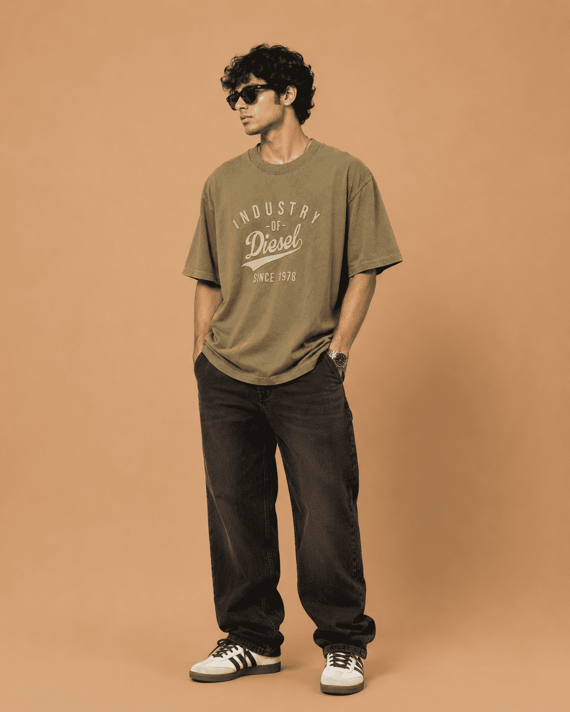 ChatGPT Image Jun 26, 2026, 11_46_52 AM Diesel Industry 1978 Olive Oversized Graphic T-Shirt - Image 4