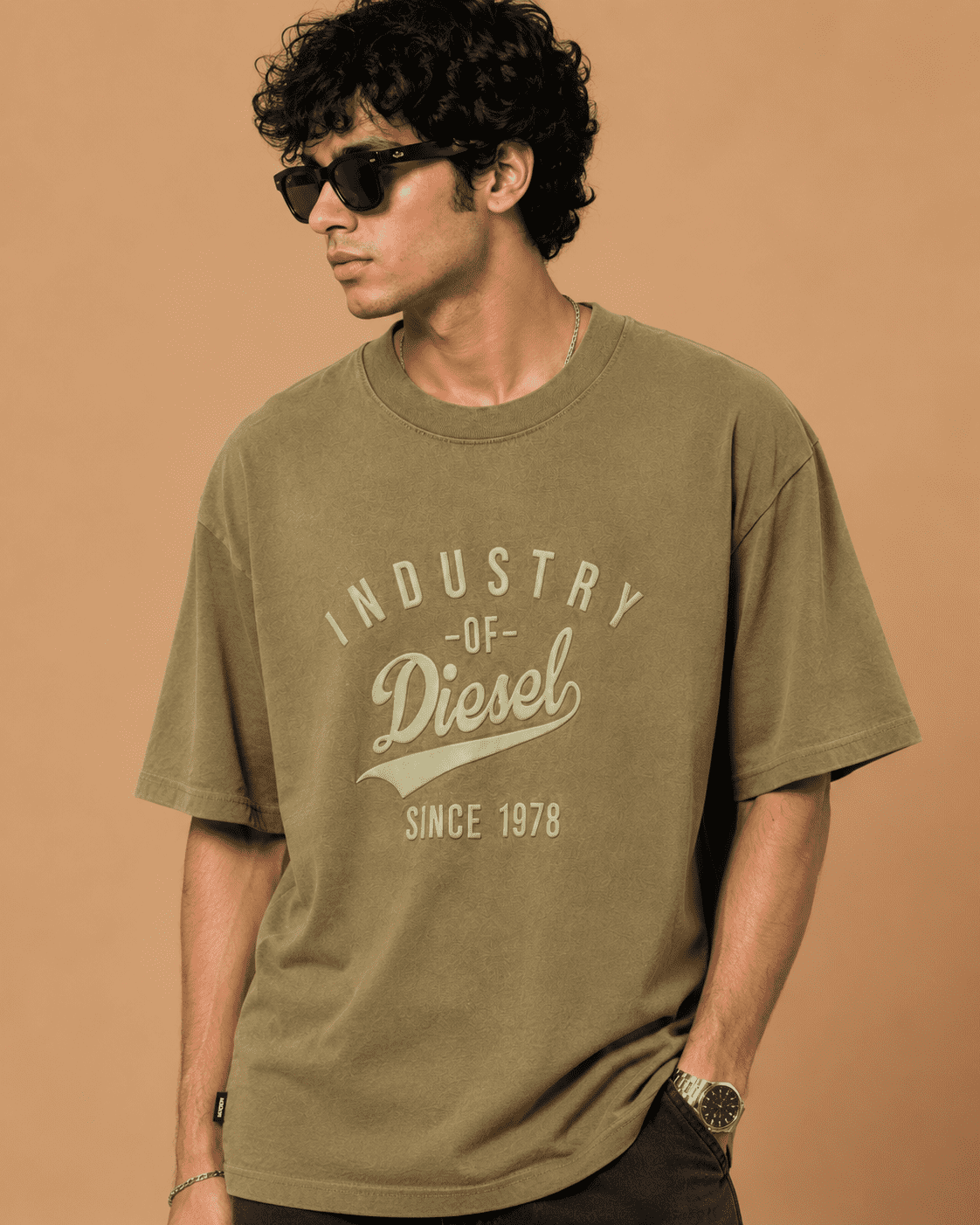 ChatGPT Image Jun 26, 2026, 11_48_22 AM Diesel Industry 1978 Olive Oversized Graphic T-Shirt - Image 3