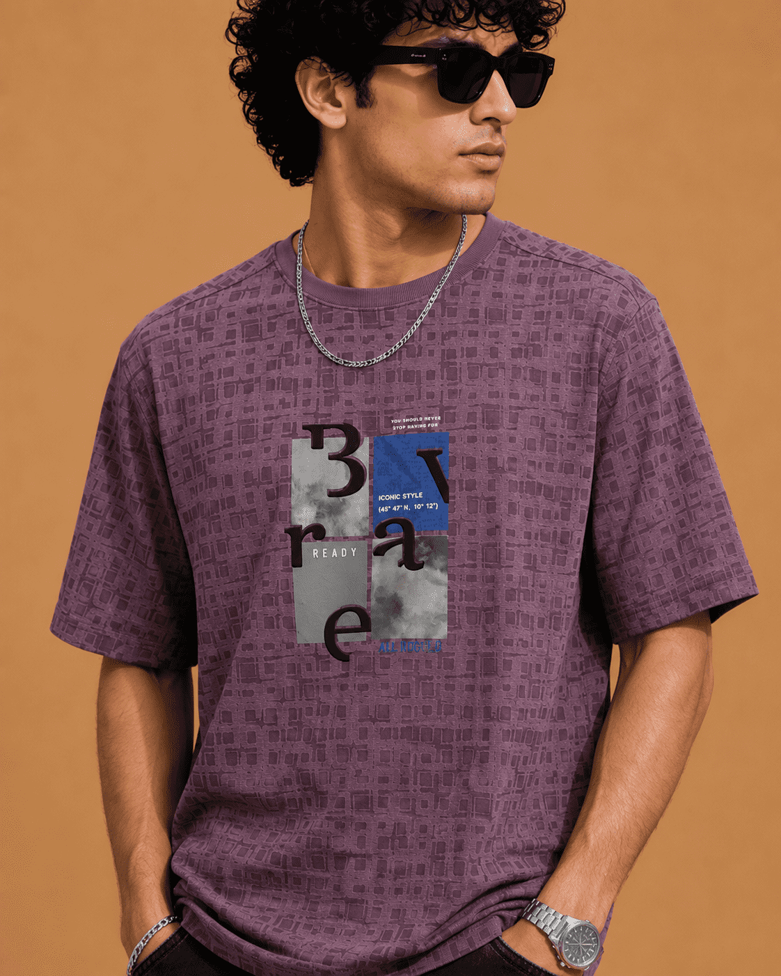 ChatGPT Image Jun 27, 2026, 04_29_29 PM Brandz Home Urban Grid Graphic Oversized T-Shirt – Purple - Image 3