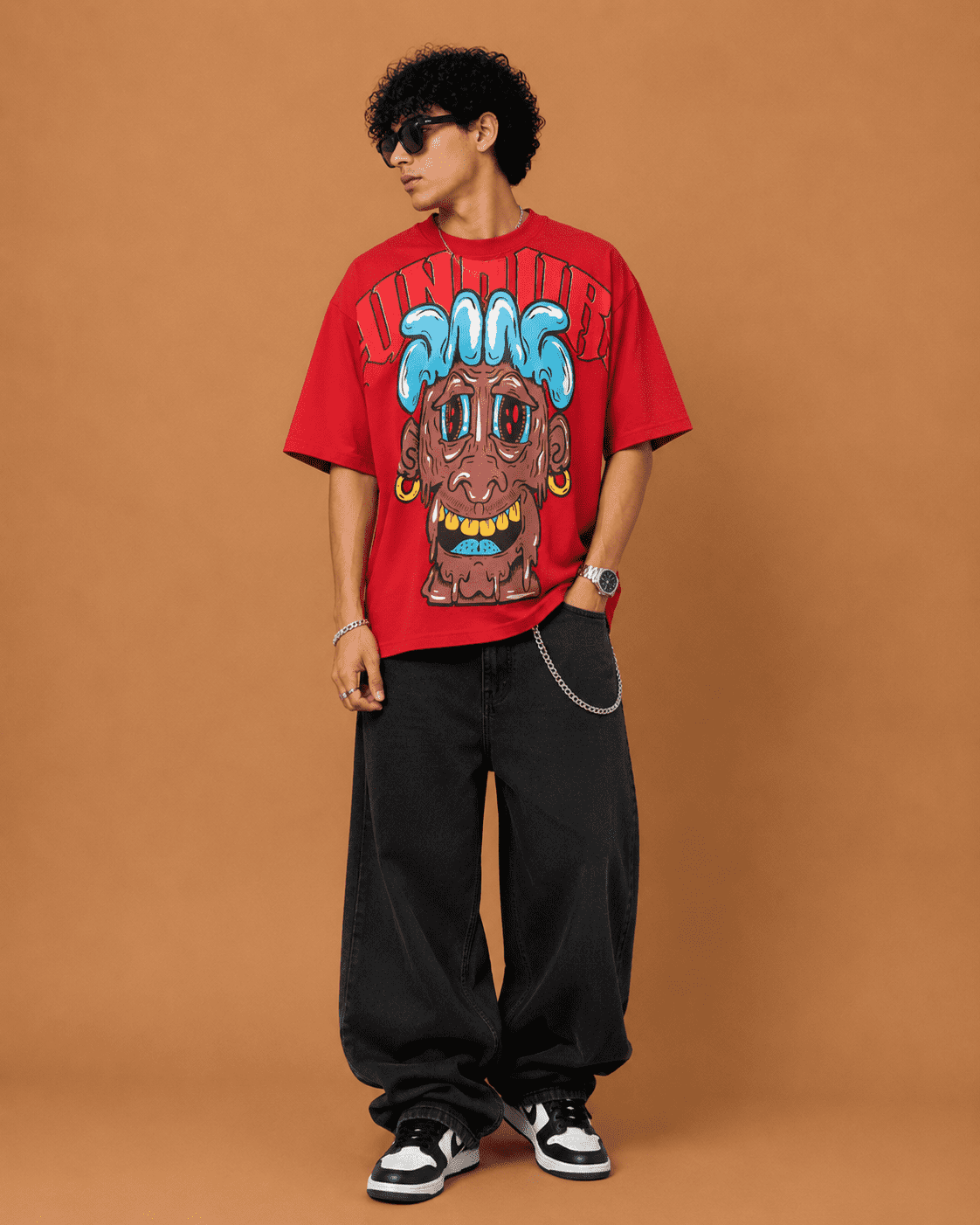 Brandz Home Urban Monster Oversized T-Shirt – Crimson Red - Image 2