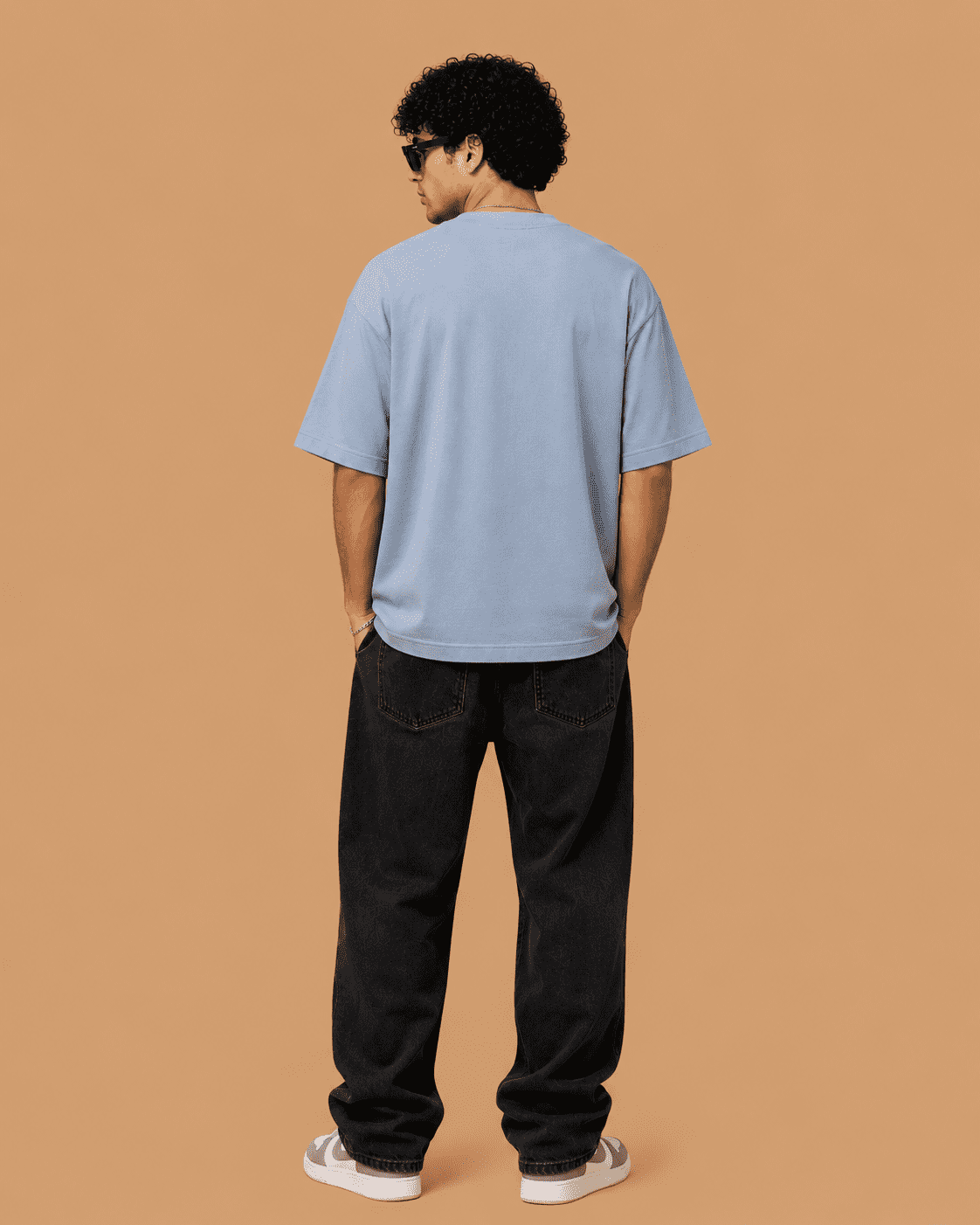Brandz Home Sky Utility Pocket Oversized T-Shirt – Ice Blue - Image 4