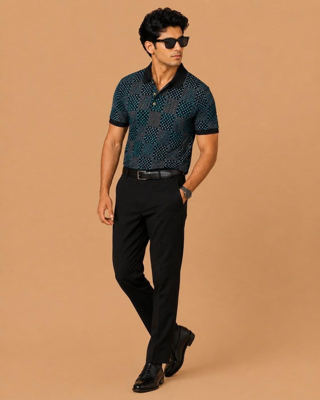 Louis Vuitton Premium Monogram Checkered Polo Tshirt - Image 3