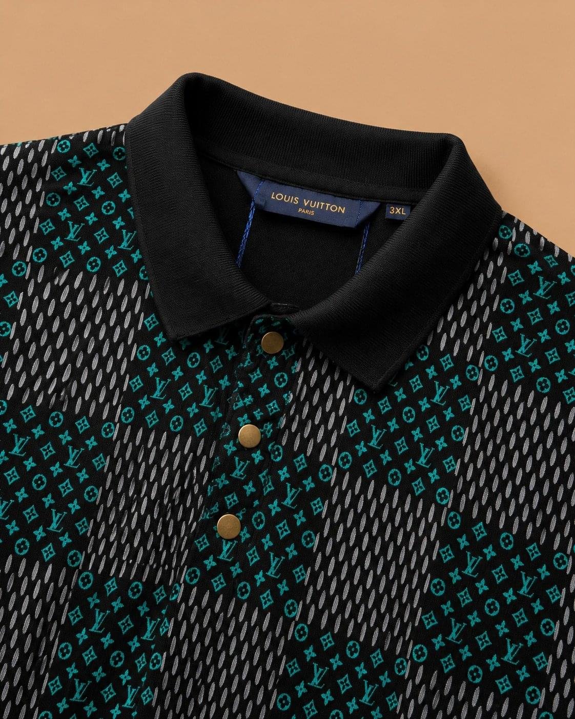 Louis Vuitton Premium Monogram Checkered Polo Tshirt - Image 4