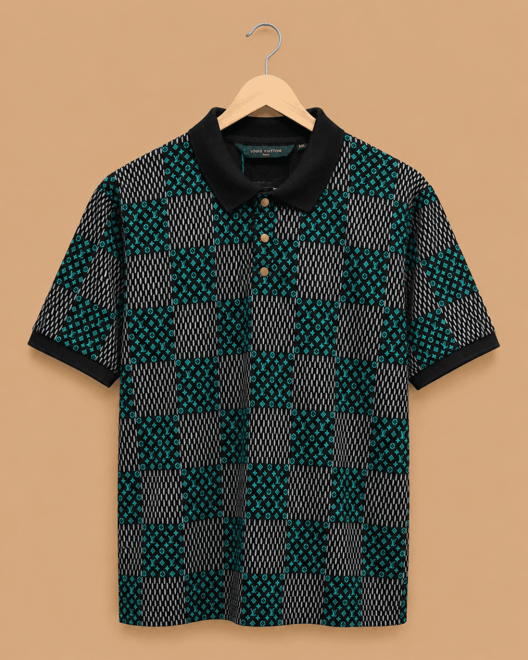 Louis Vuitton Premium Monogram Checkered Polo Tshirt