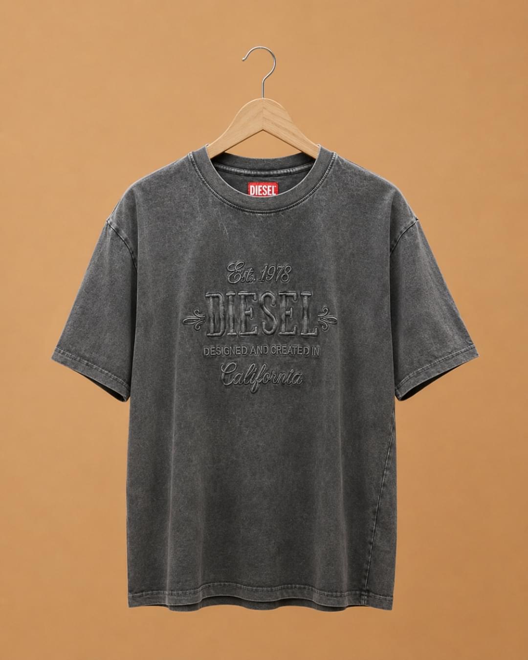 Brandz Home Vintage Shadow Acid Wash Oversized T-Shirt – Charcoal Black