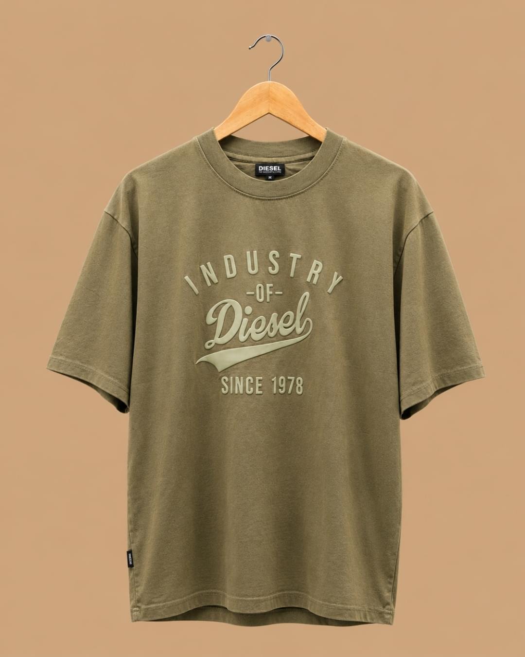 brandz home website images for mens section (45) Diesel Industry 1978 Olive Oversized Graphic T-Shirt