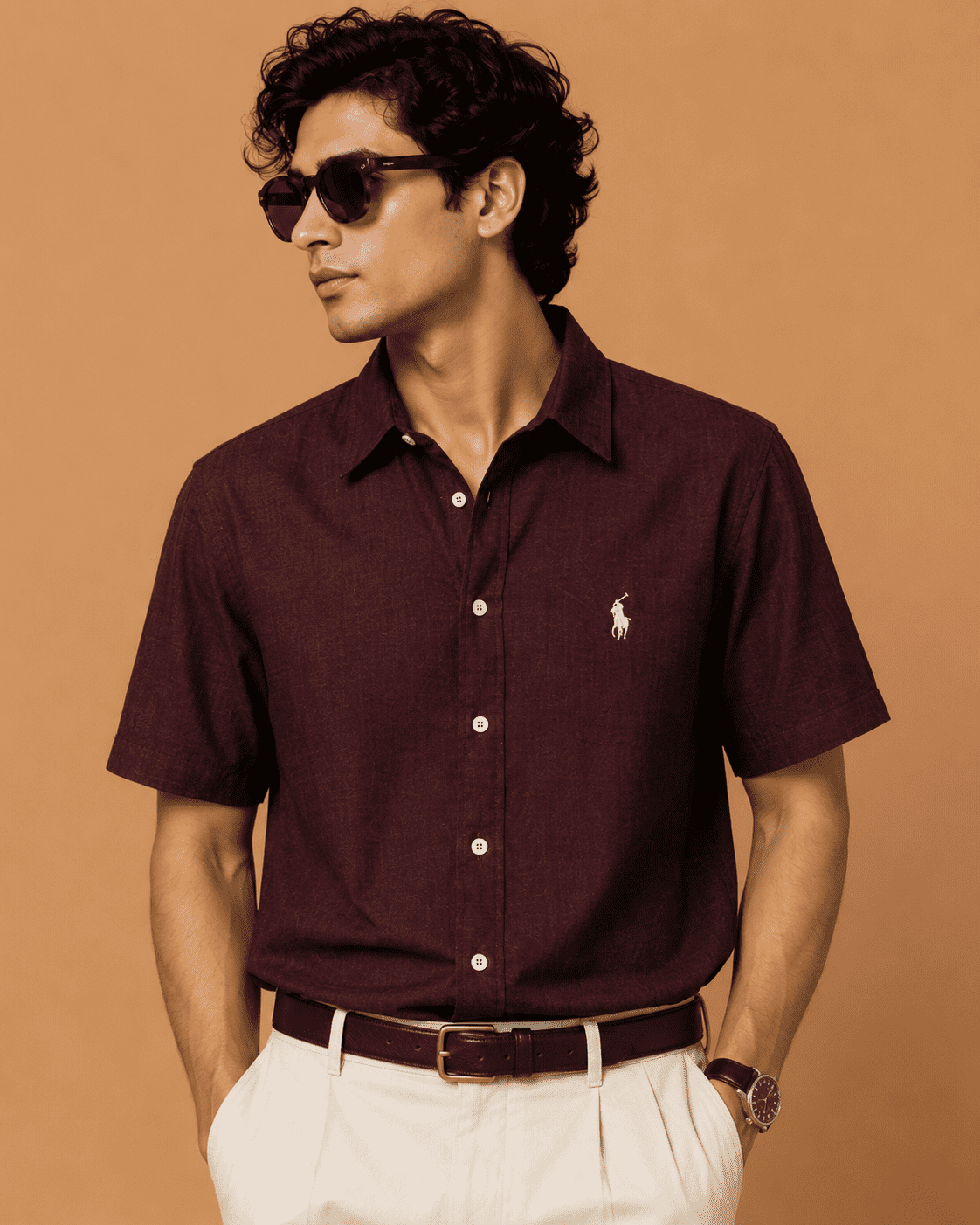 Polo Ralph Lauren Men's Maroon Premium Cotton Casual Shirt - Image 3