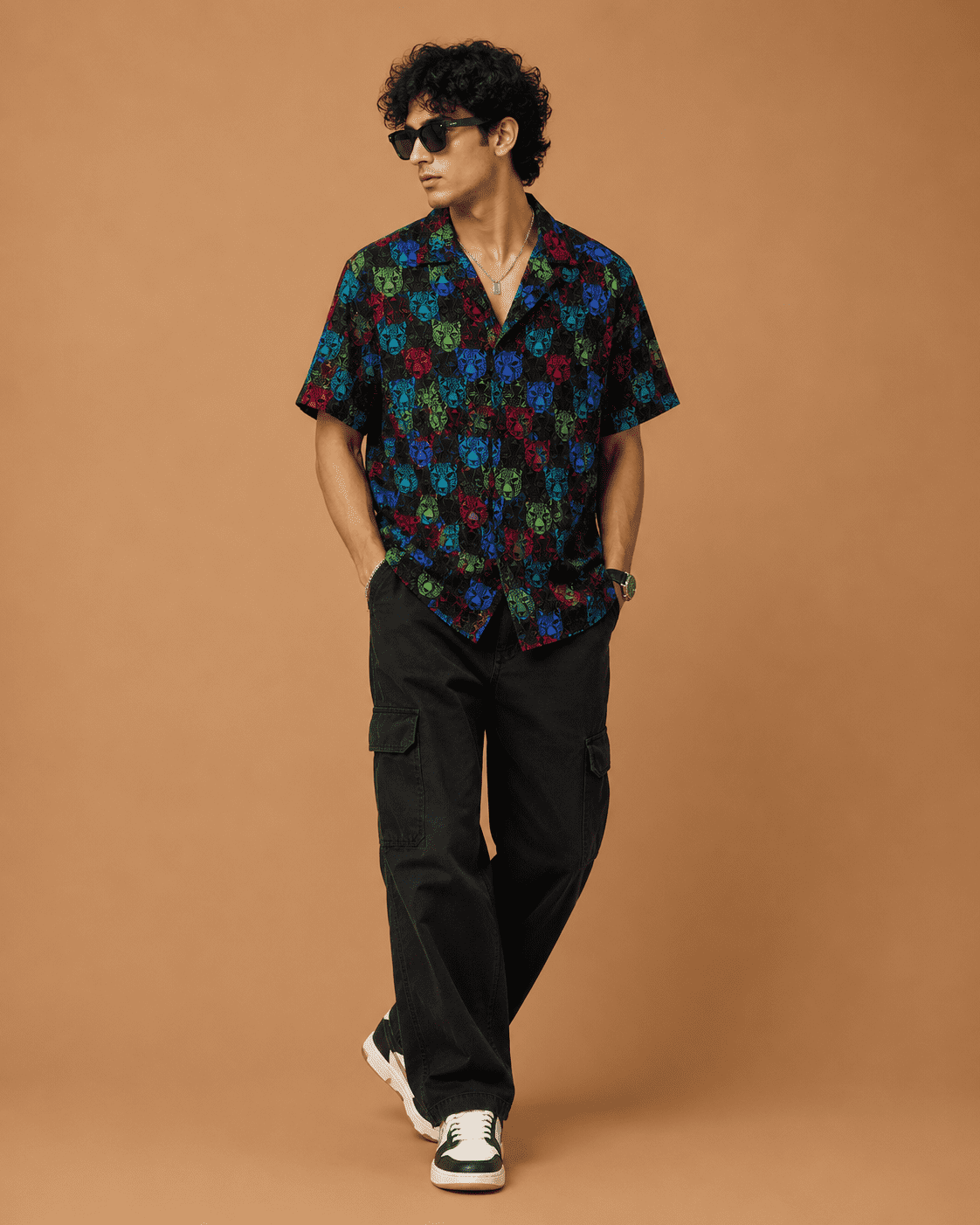 ChatGPT Image Jul 10, 2026, 04_49_35 PM Snitch Men's Multicolor Panther Graphic Oversized Resort Shirt - Image 2