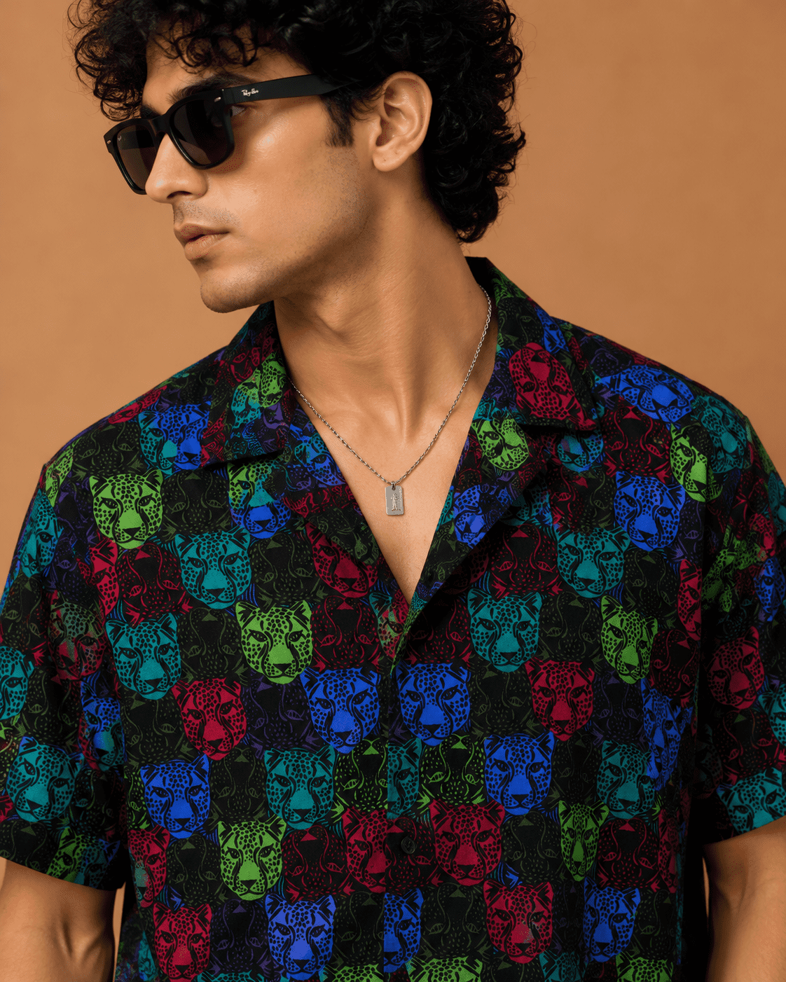ChatGPT Image Jul 10, 2026, 04_50_45 PM Snitch Men's Multicolor Panther Graphic Oversized Resort Shirt - Image 3