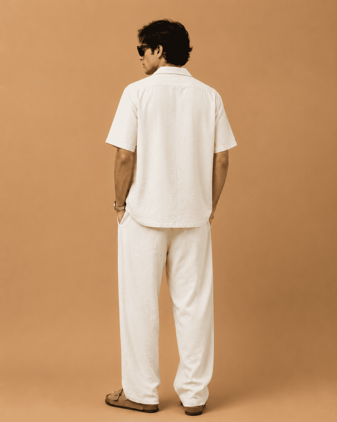 MAX Men's Off White Floral Embroidered Resort Collar Shirt - Image 4