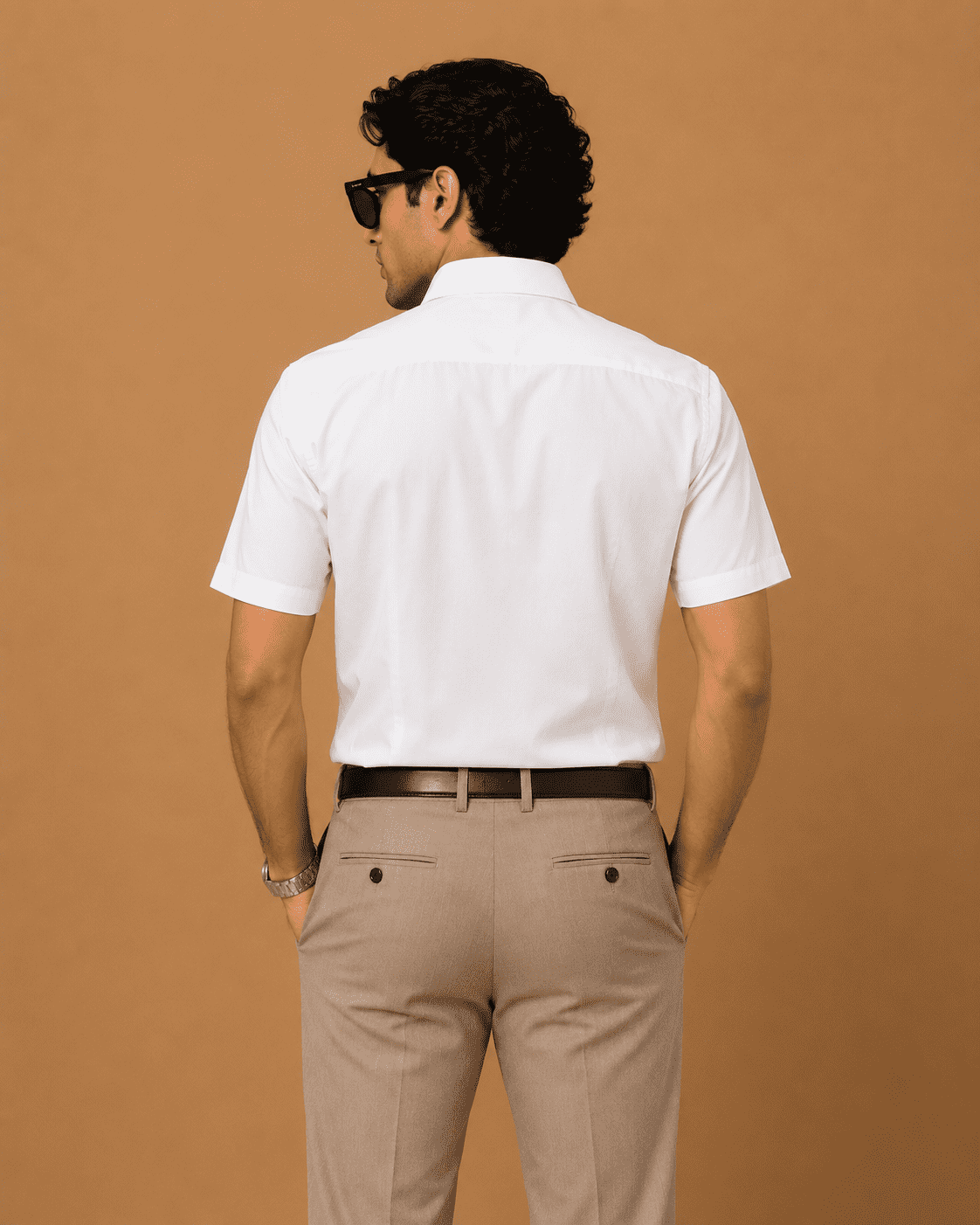 Rare Rabbit Men's Solid White Premium Cotton Casual Shirt - Image 4