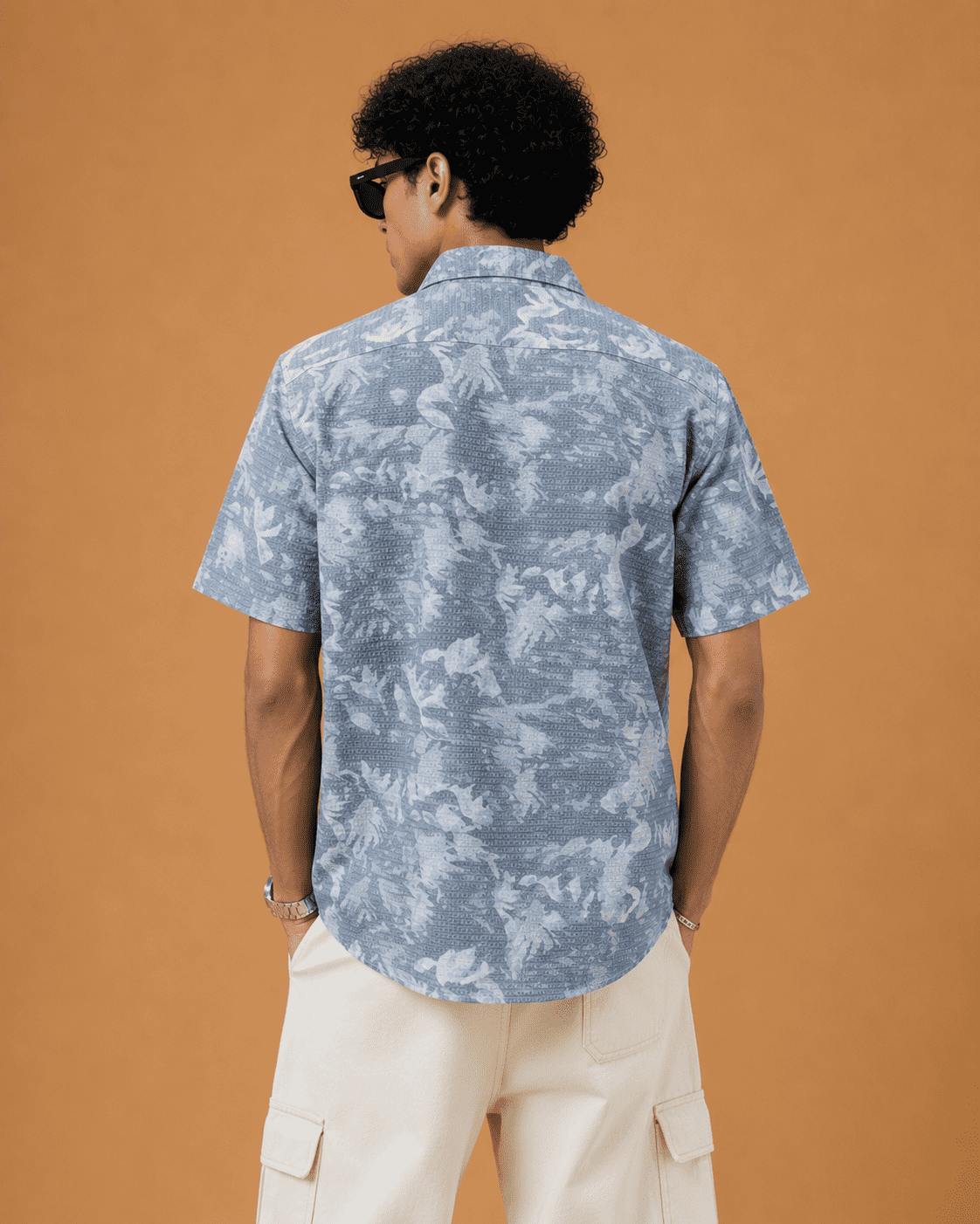 U.S. Polo Assn. Men's Blue Floral Printed Premium Cotton Casual Shirt - Image 4