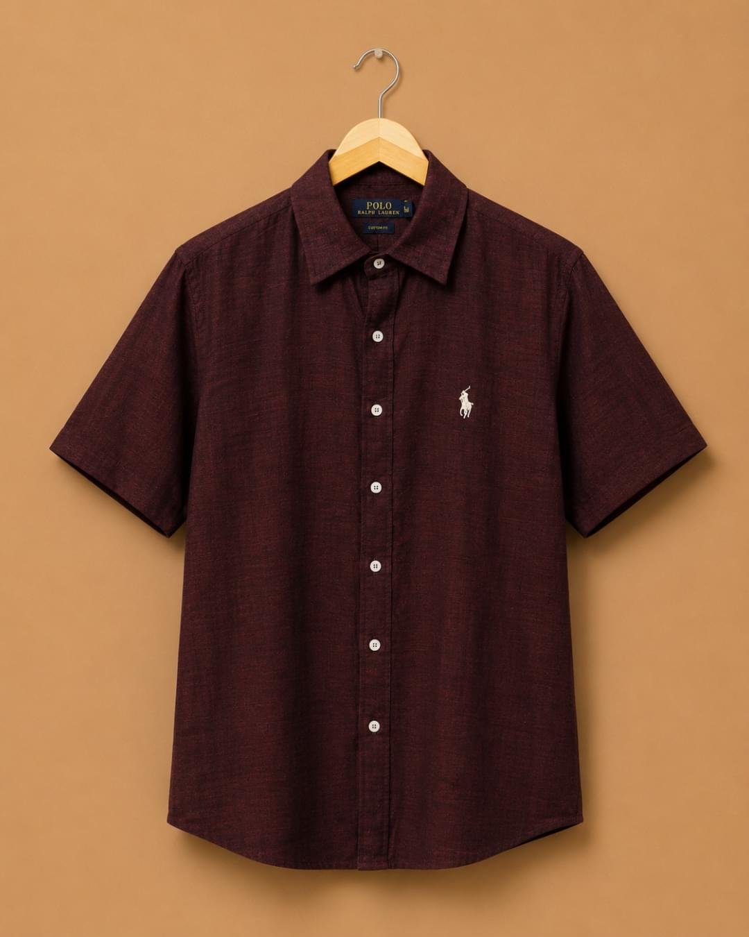 Polo Ralph Lauren Men's Maroon Premium Cotton Casual Shirt