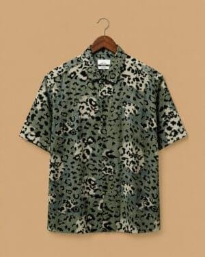 Snitch Urban Camo Printed Casual Shirt – Olive Green
